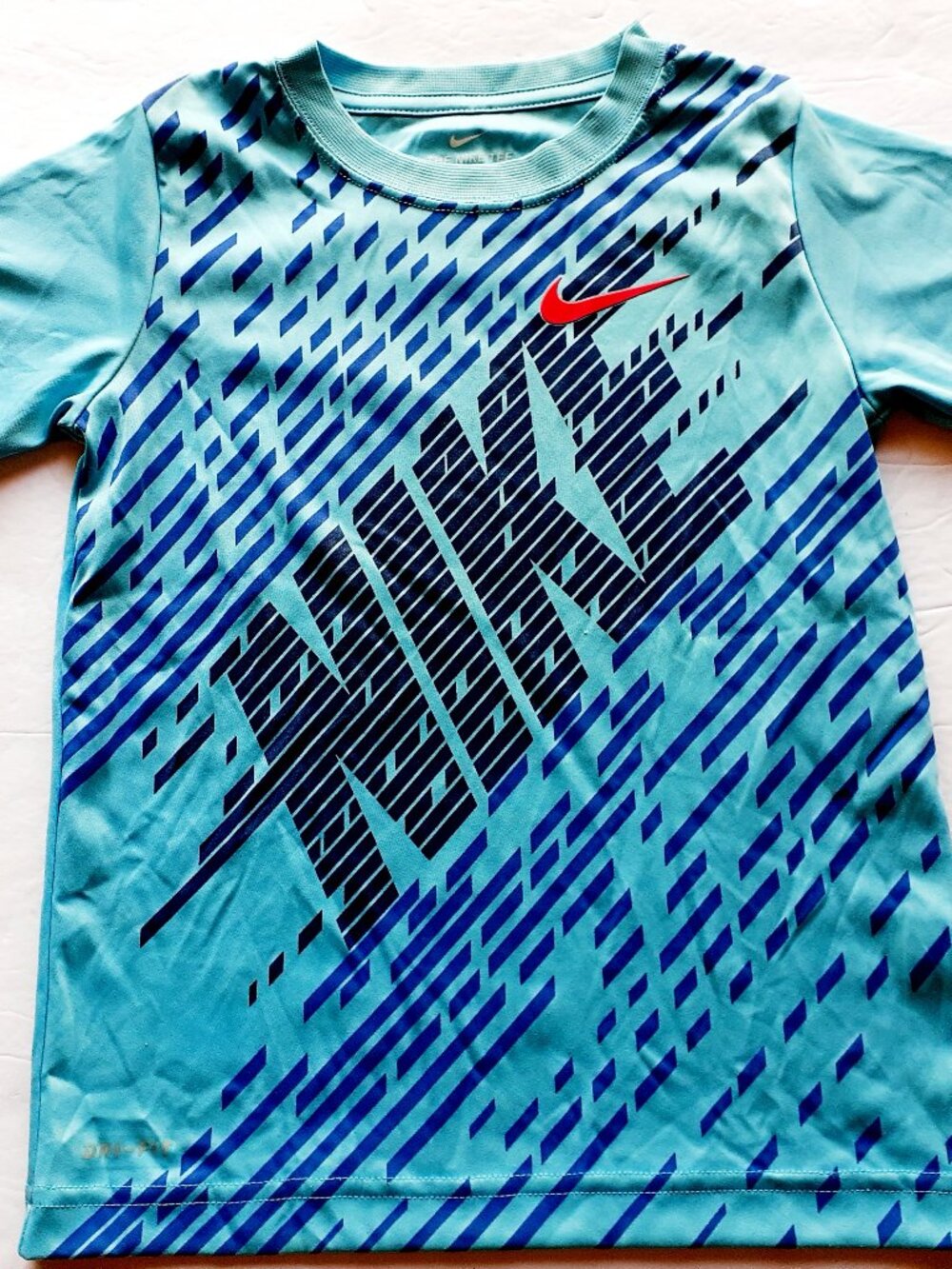 Nike Boys T-Shirt Dri Fit Blue Active Short Sleeve 7